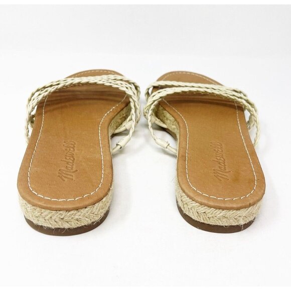 Madewell Kathryn Beige/Natural Braided Leather Espadrilles Slide Sandals Size 7M - Picture 3 of 6